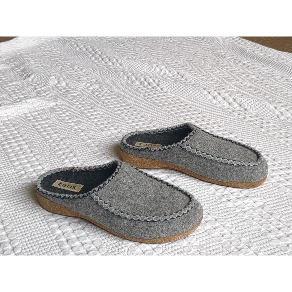 Taos Woolma Grey Wool Clog Slippers Womens Size 43 US 12 Mens 9.5